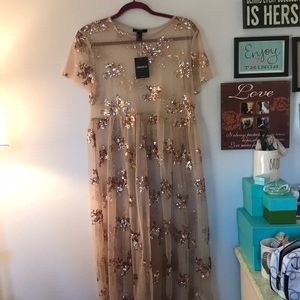 Beaded sheer layering dress